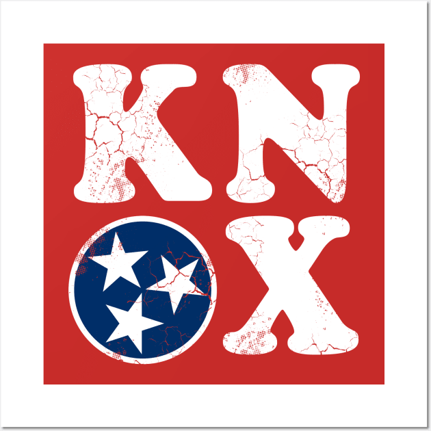 Knox Knoxville Tennessee Flag Vintage Fade Wall Art by E